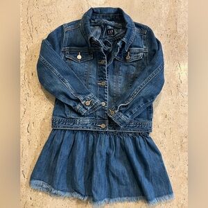 Girl’s Size 4 Gap Denim Dress and Old Navy Denim Jacket Bundle